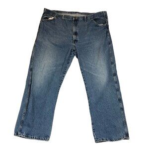 Dickies Mens Straight Jeans Size 50x32 Blue Denim Medium Wash Blue Frayed Hem